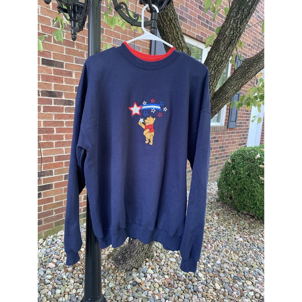 Vintage Disney Winnie The Pooh Sweatshirt Adult Extra Large‎ Embroidered Mens